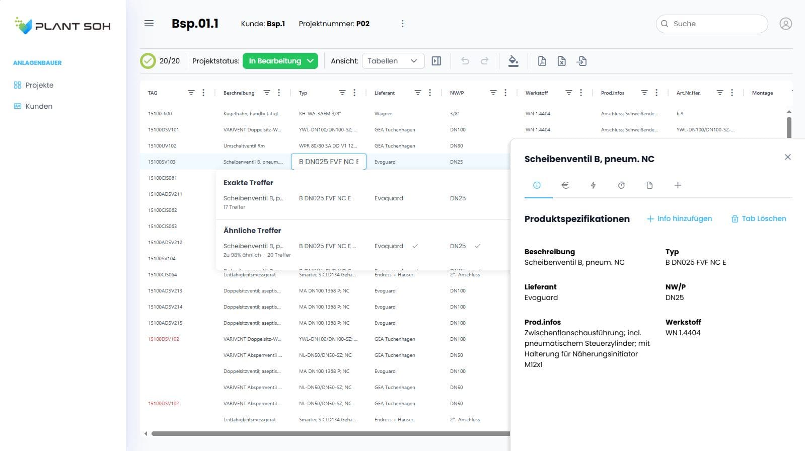 Screenshot Plant SOH